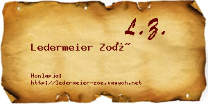 Ledermeier Zoé névjegykártya